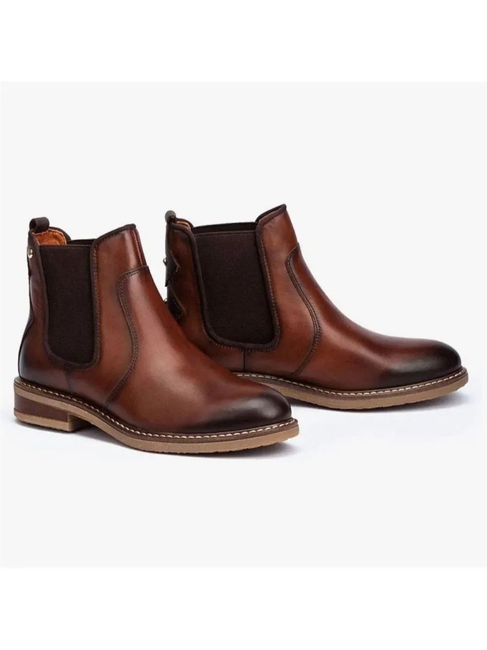 PIKOLINOS 7.5 Brown Leather Aldaya Ankle Pull on Boots